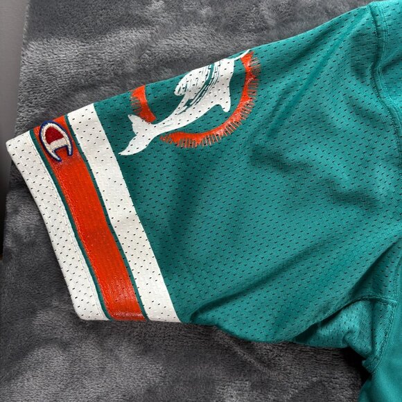 Vintage 80s Miami Dolphins Champion Jersey Dolphin Maniac XL Made USA Mint Rare - Picture 8 of 10